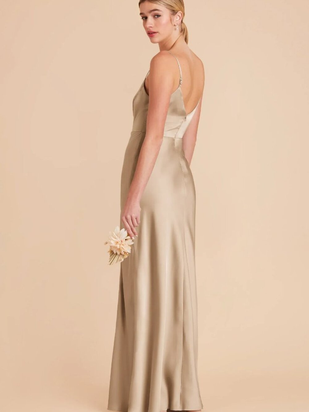 Birdy Grey Jay Dress in Matte Satin Gold | Size Medium - Picture 6 of 9